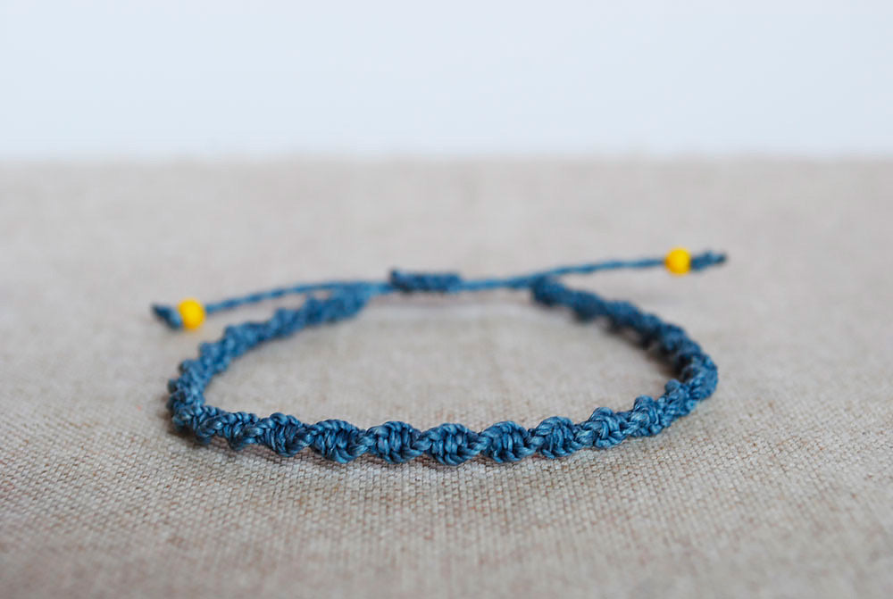 braccialetto blu grigio twisted
