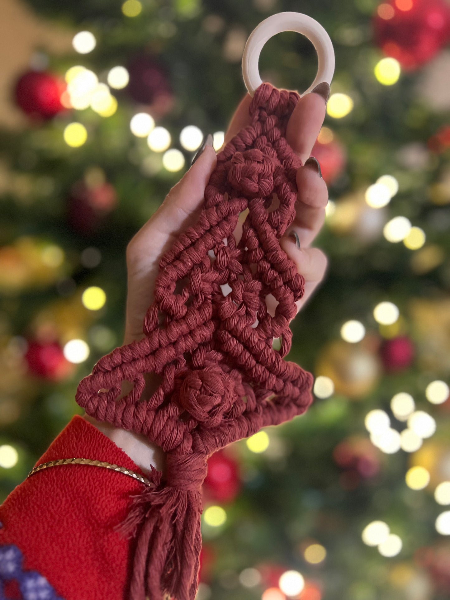 Mini albero di Natale a macramè