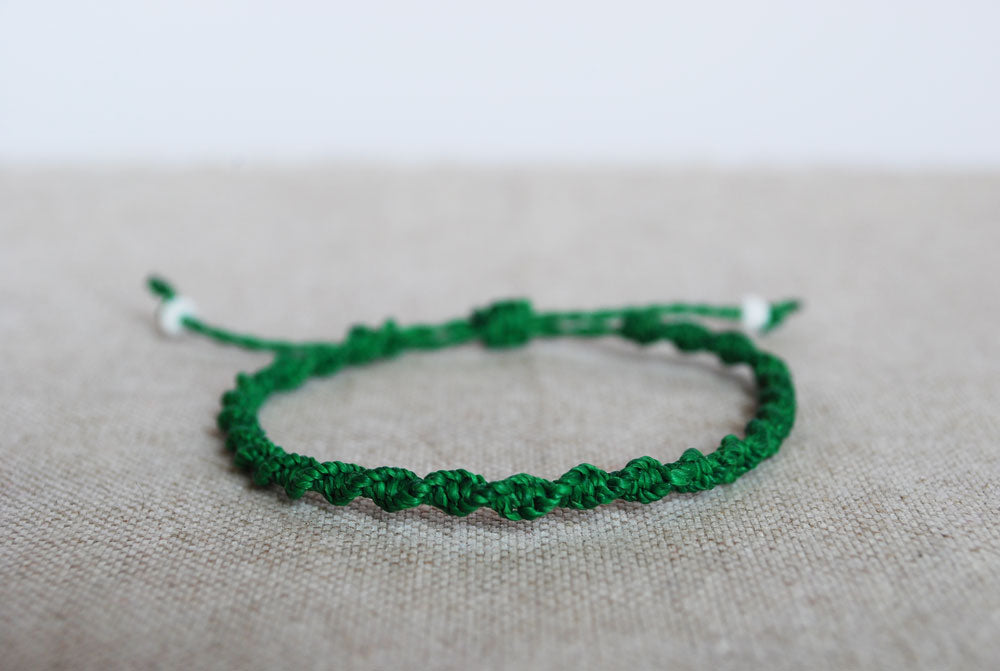 braccialetto verde kelly green twisted