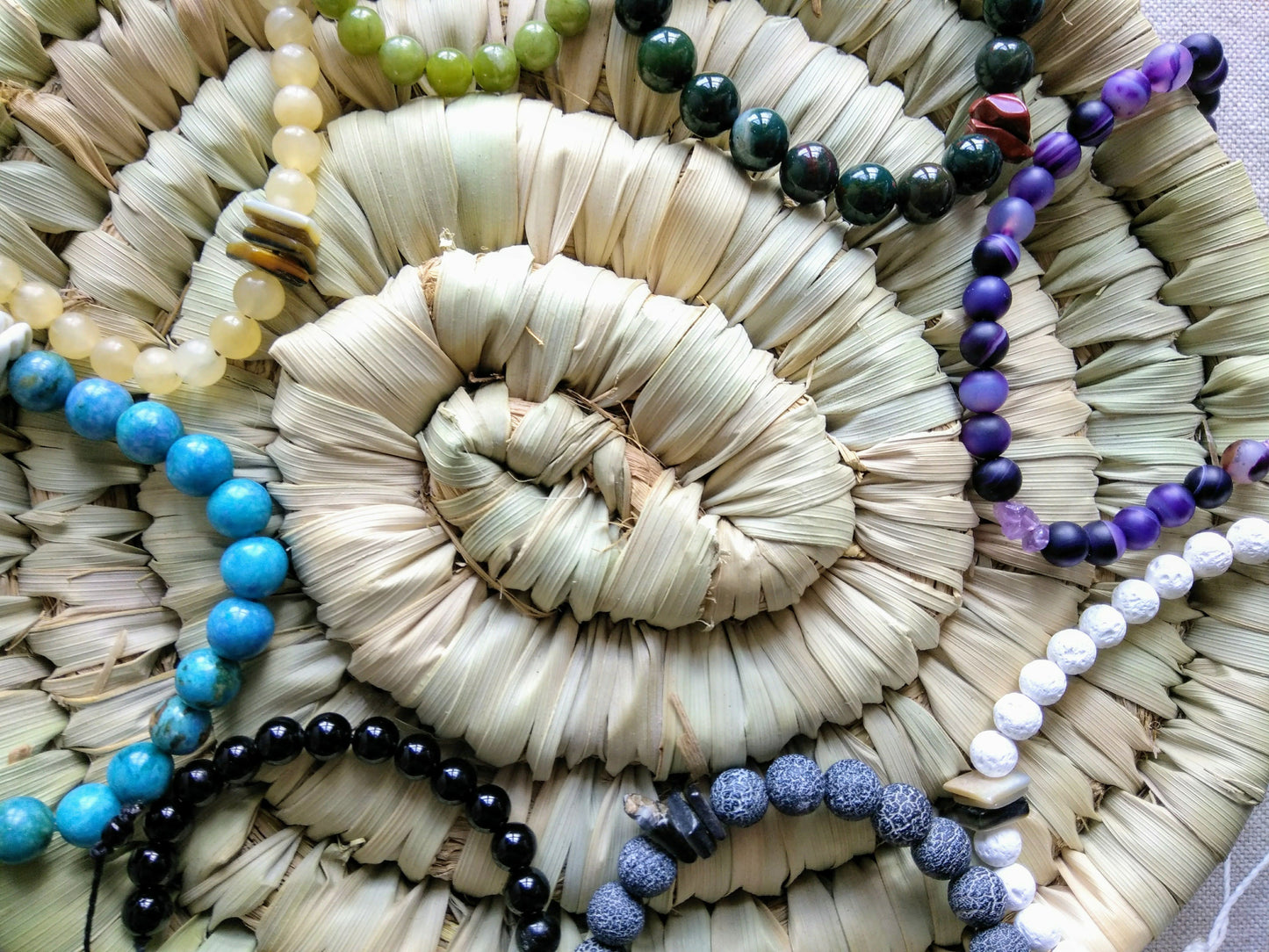 Bracciale Agata gialla e chips di conchiglia