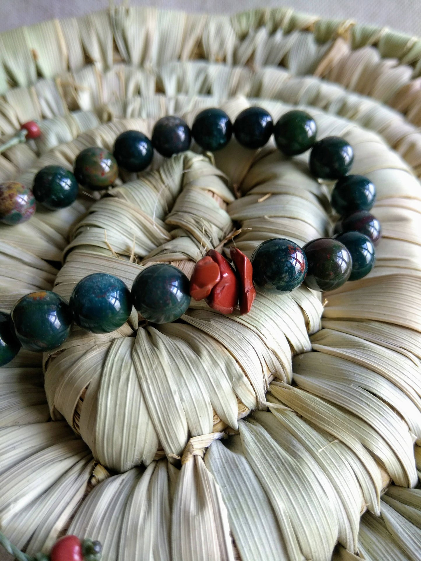 Bracciale Diaspro sangue di drago e diaspro rosso