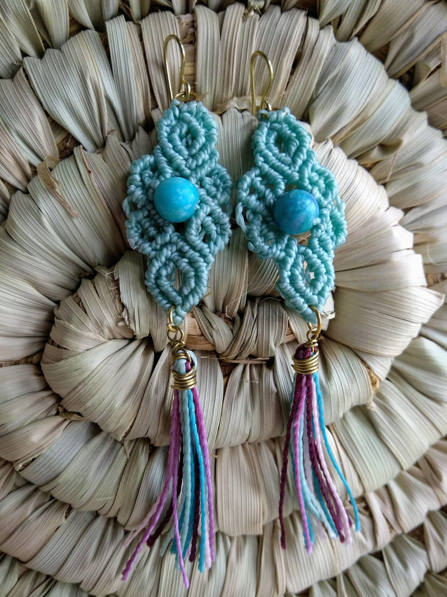 Ariel - Long earrings with tassels and hard stones (+ colors)
