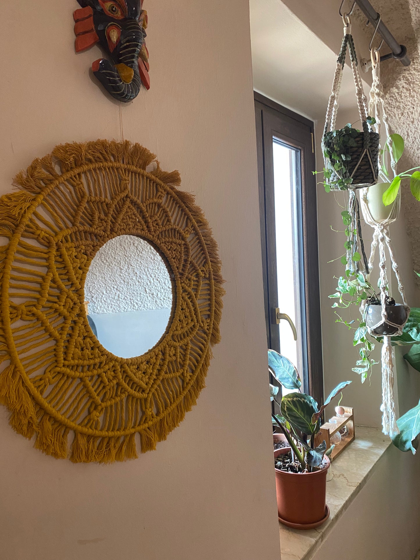 Delhi - specchio a macrame