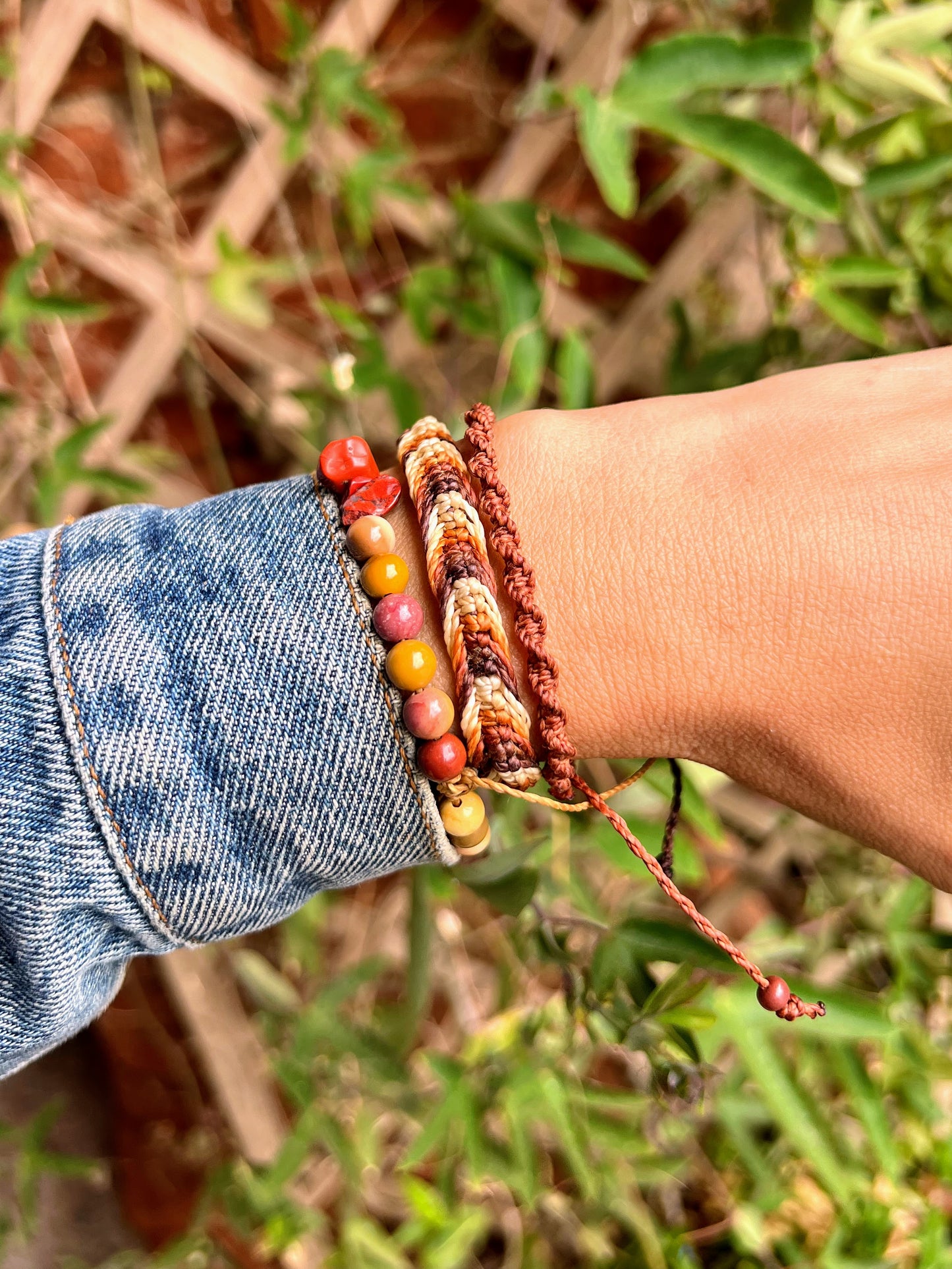 bracciale indossato marrone diaspro