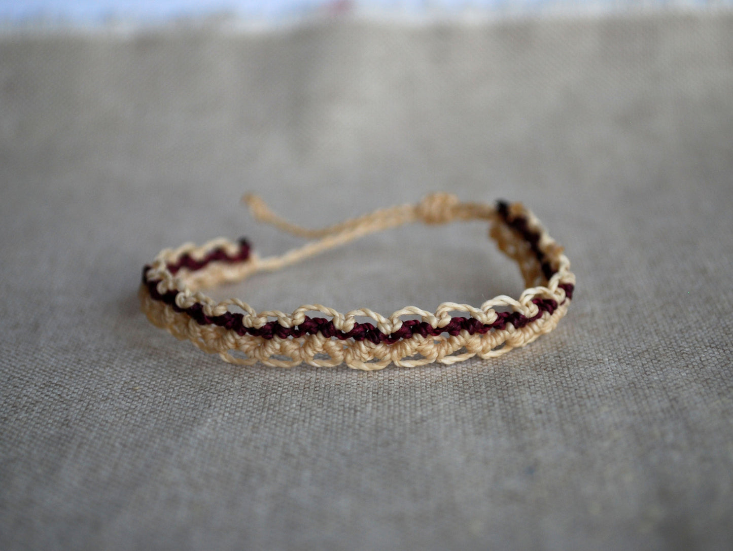 bracciale pizzo panna melanzana