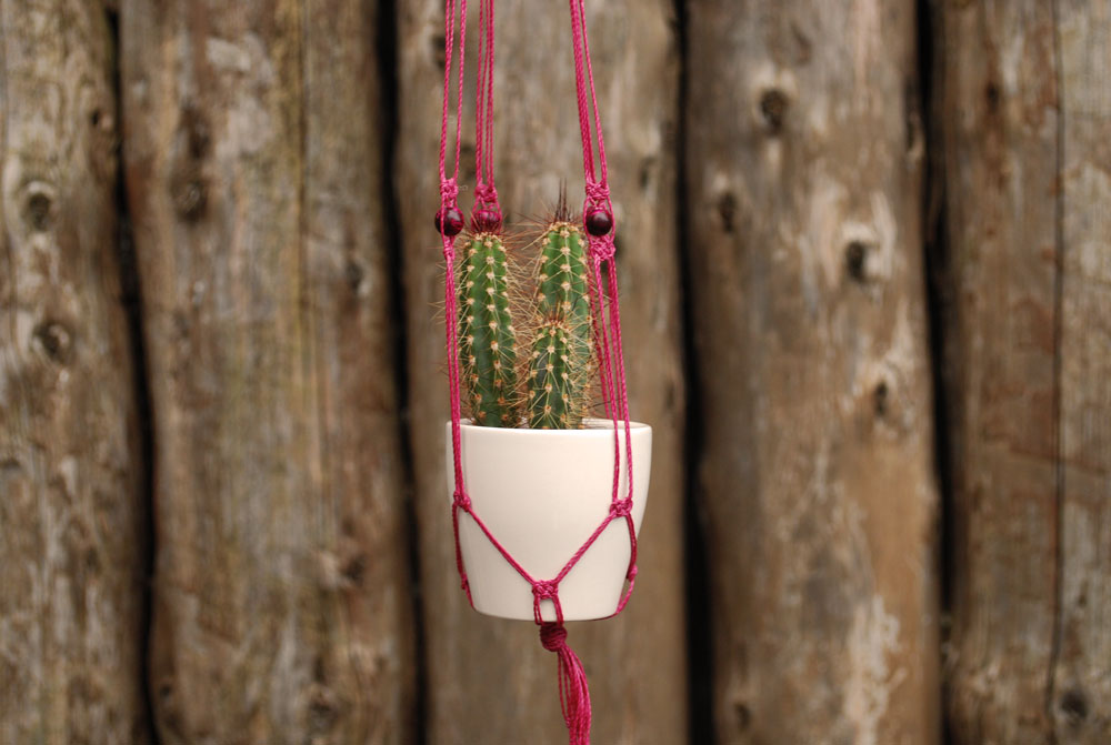 mini portavasi magenta con perle