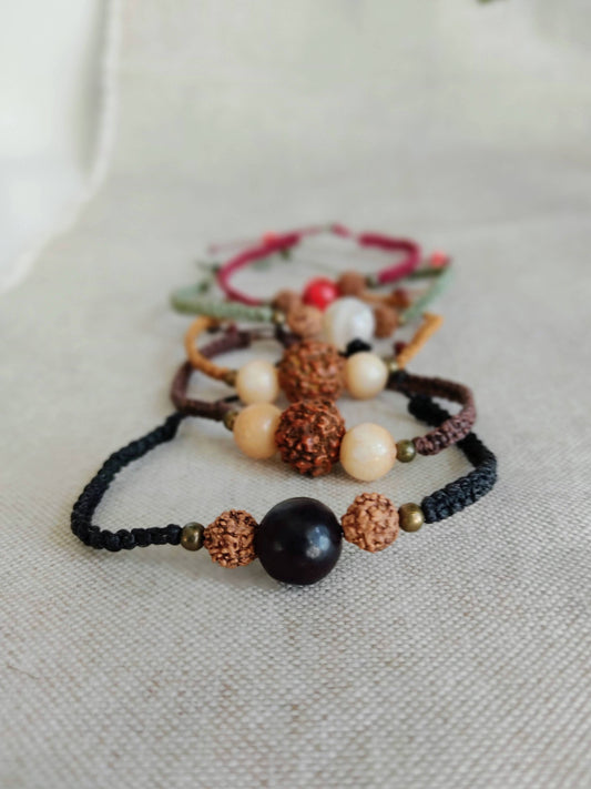 Rudraksha bracelet and hard stones (+ colors)