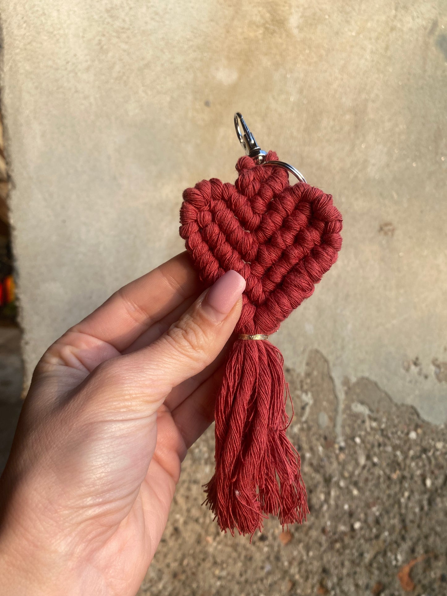 portachiavi cuore rosso mattone