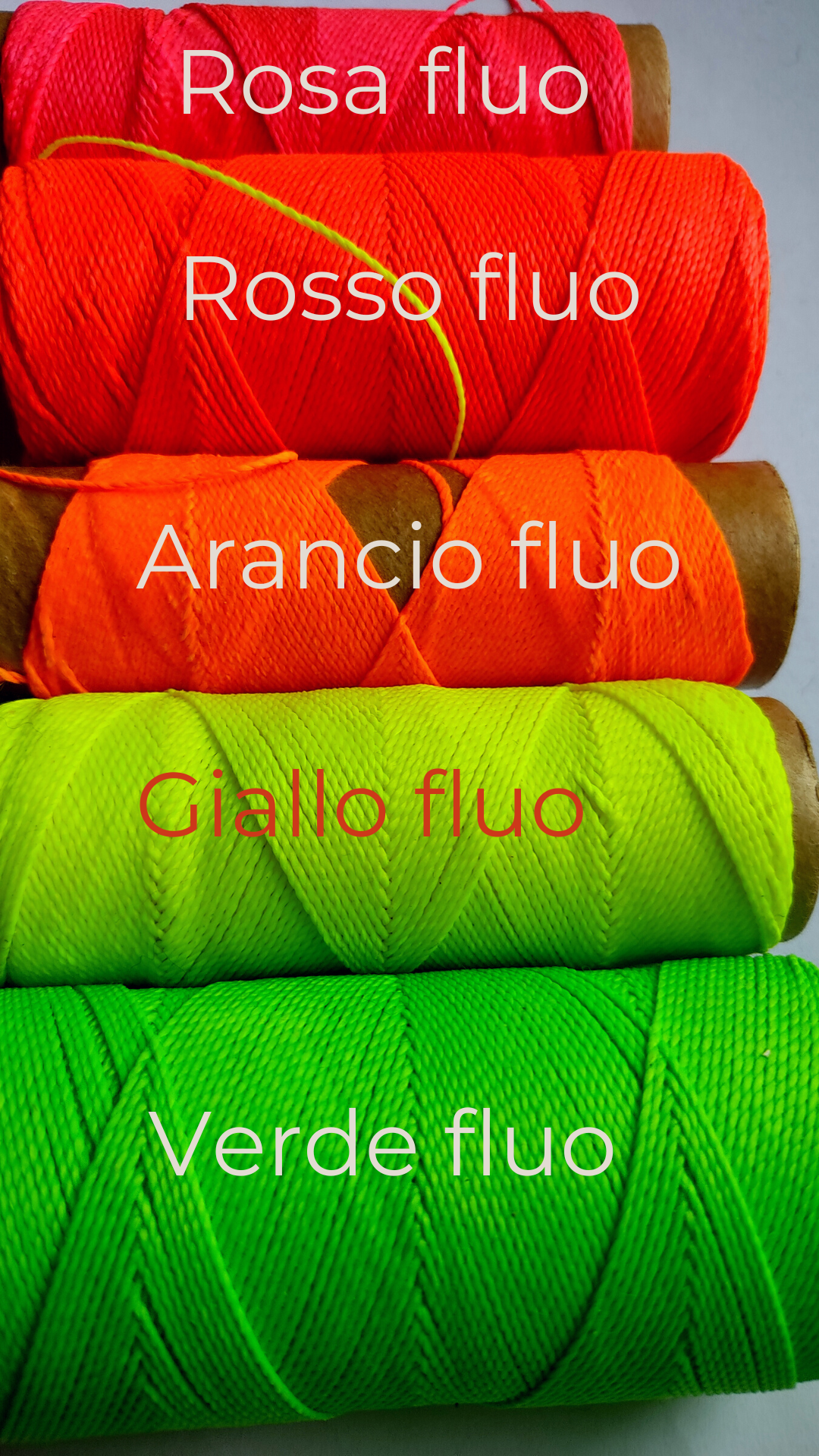scegli colore sfumature fluo rosso arancio giallo verde