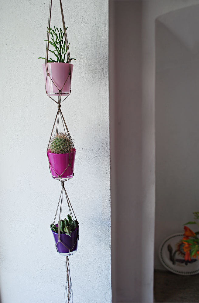 Mini triple macramé plant hanger (+ colors)