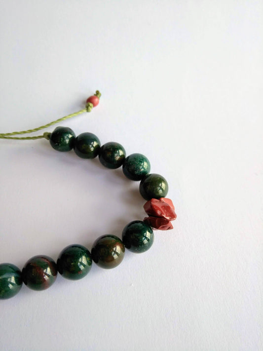 Dragon's blood jasper and red jasper bracelet