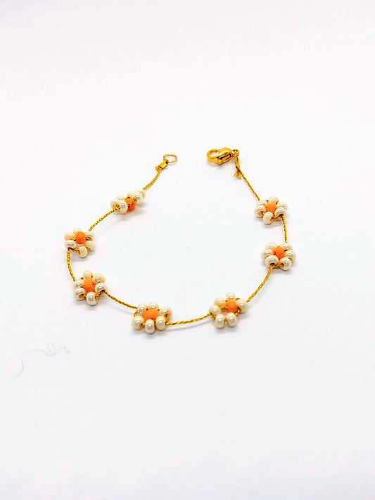 Flowers - bracciale - giallo e bianco