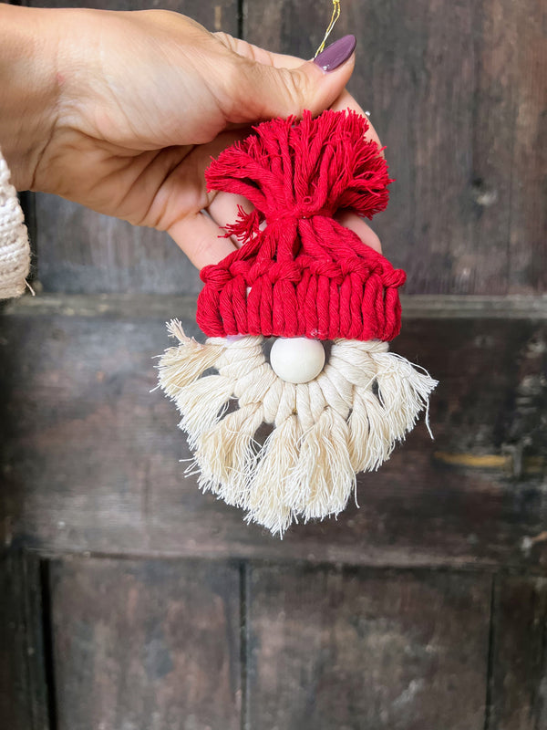 Ornamento Babbo Natale in macramè (+ colori)