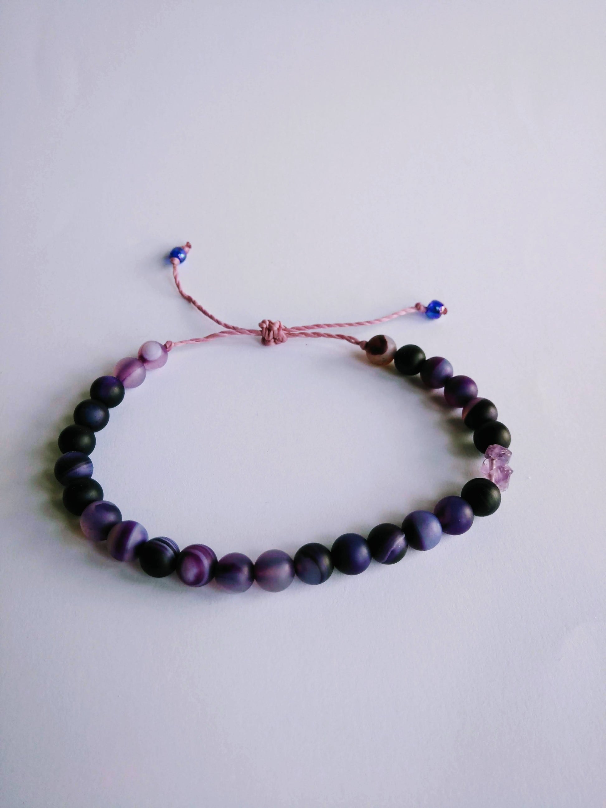 bracciale agata viola chips ametista