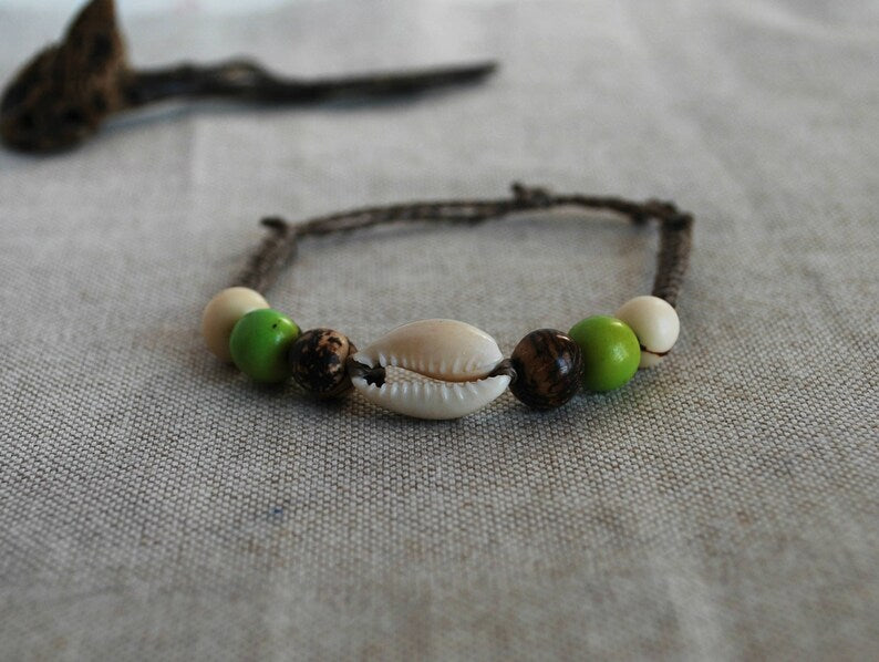 Bracciale Hawaii con conchiglia e semi (+ colori)