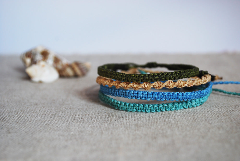 Venice beach - Set of four macramé bracelets